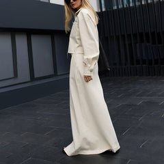 Conjunto de falda, camisa francesa de manga larga, cintura alta, vestido dividido, traje de oficina de dos piezas para