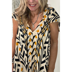 Vestido informal holgado con estampado de vuelo y bolsillos para vacaciones