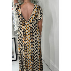 Vestido informal holgado con estampado de vuelo y bolsillos para vacaciones