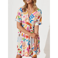 Pocket Casual Single Breasted Dress Loose Vacation
