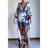 Positioning Loose Dress Casual Vacation Half Length Sleeve