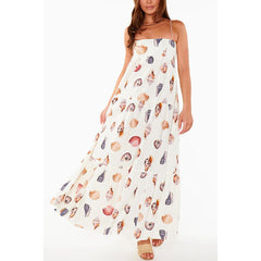 Suspender Printed Layered Dress Loose Vacation Dress