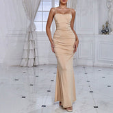 Mesh Silver Party Strap Dress