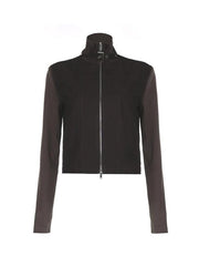 Chaqueta cargo con cuello alto y hebilla de metal de calle