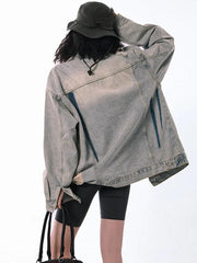 Street Washed Distressed Graffiti Jacke