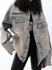 Street Washed Distressed Graffiti Jacke