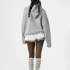 Tall – Bestickter Strick-Hoodie