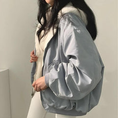 Wendejacke mit Teddy-Kapuze