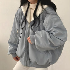 Wendejacke mit Teddy-Kapuze