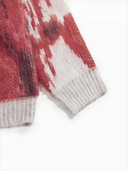 Strickpullover mit Rollkragen und Batikmuster