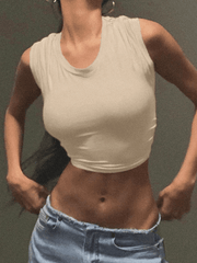 Rückenfreies, kurzes Tanktop mit Bindebändern