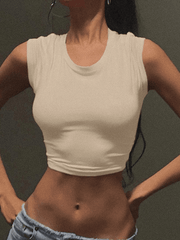 Rückenfreies, kurzes Tanktop mit Bindebändern