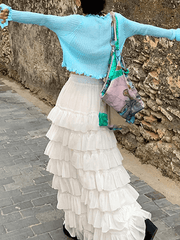 Pilz-Strickcardigan mit Schnürung