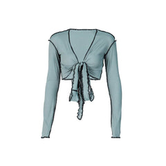 Trouble Maker Tie Front Crop Top