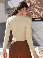 Cárdigan corto con cuello en V