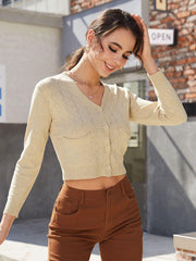 Cárdigan corto con cuello en V