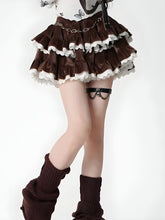 Minifalda de terciopelo con volantes en capas