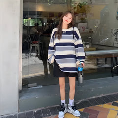 Sudadera vintage casual a rayas