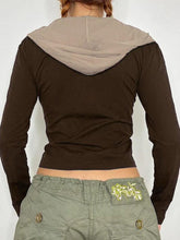 Vintage-Kapuzenjacke mit Kontrastfarbe