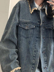 Vintage Denim Jacke mit verschönerten Kanten