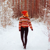 Vintage Fuchs Bestickter Weihnachtspullover