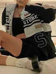 Abnehmbare Jacke mit Vintage-Print