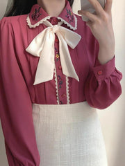 Hemd mit Vintage-Rosenstickerei