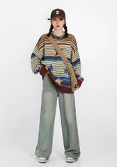 Vintage-Strickpullover mit Stern-Print