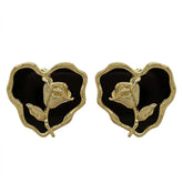 Vintage Style Rose Heart Earrings