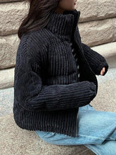 Chaqueta acolchada de pana con cremallera vintage