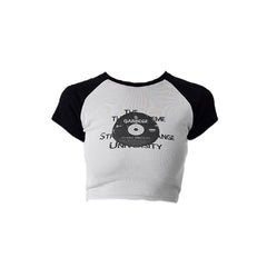 Kurzes Top mit Vinyl-Print