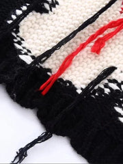 Weirdcore – Gestrickte Pulloverweste mit Blumenstickerei