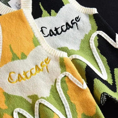 Chaleco de suéter con rayas onduladas de Weirdcore