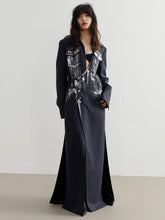 Weißer, langer Blazer im Distressed-Look