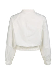 Chaqueta corta fina estilo cargo con dobladillo elástico en color blanco