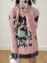 Y2K Ästhetischer Fuzzy-Pullover