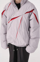 Chaqueta acolchada con cremallera asimétrica Y2K