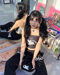 Y2K Fledermaus-Kaninchen-Tube-Top