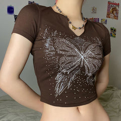 Y2K Schmetterling Crop Top