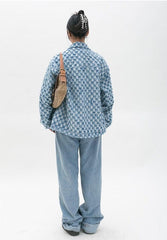 Chaqueta con cremallera a cuadros Y2K