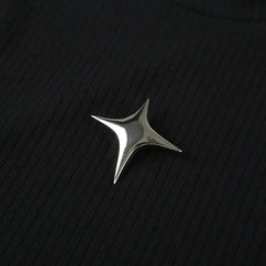 Y2K Asymmetrisches Crop Top aus Cord