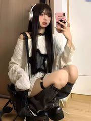 Y2K Grunge Star Distressed Pullover