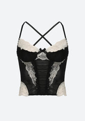 Y2K transparentes kurzes Spitzentop