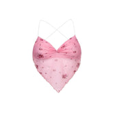 Rosa Schal-Oberteil im Y2K-Stil