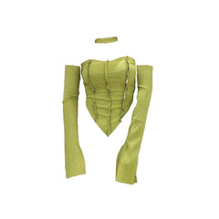 Conjunto de top y guantes Y2K