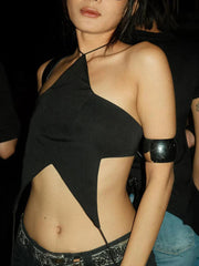 Rückenfreies Oberteil mit Schnürung im Y2k-Stil mit Stern