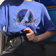 T-Shirt mit Yellowstone-Stickerei