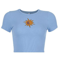 Geripptes Ying-Yang-T-Shirt