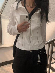 Y2K-Jacke mit Reißverschlussdetail