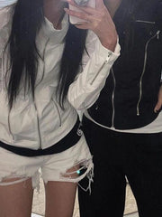 Y2K-Jacke mit Reißverschlussdetail